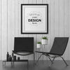 Poster Frame In Living Room Mockup Psd