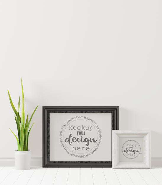 Poster Frame In Living Room Mockup Psd