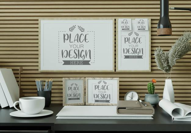 Poster Frame In Living Room Mockup Psd