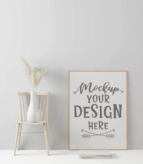 Poster Frame In Living Room Mockup Psd