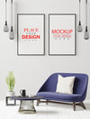 Poster Frame In Living Room Mockup Psd