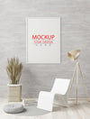 Poster Frame In Living Room Mockup Psd