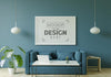 Poster Frame In Living Room Mockup Psd