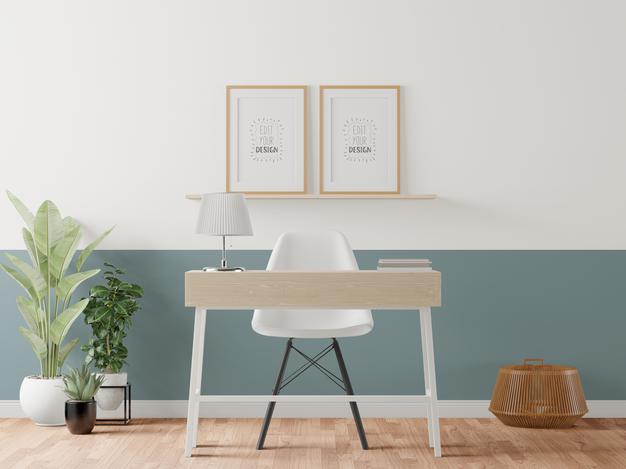 Poster Frame In Living Room Mockup Psd