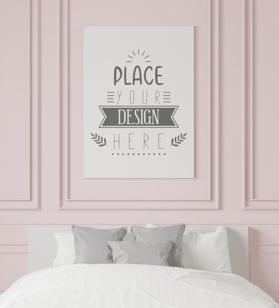 Poster Frame In Living Room Mockup Psd