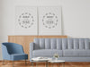 Poster Frame In Living Room Mockup Psd