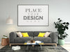 Poster Frame In Living Room Mockup Psd