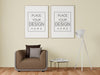 Poster Frame In Living Room Mockup Psd