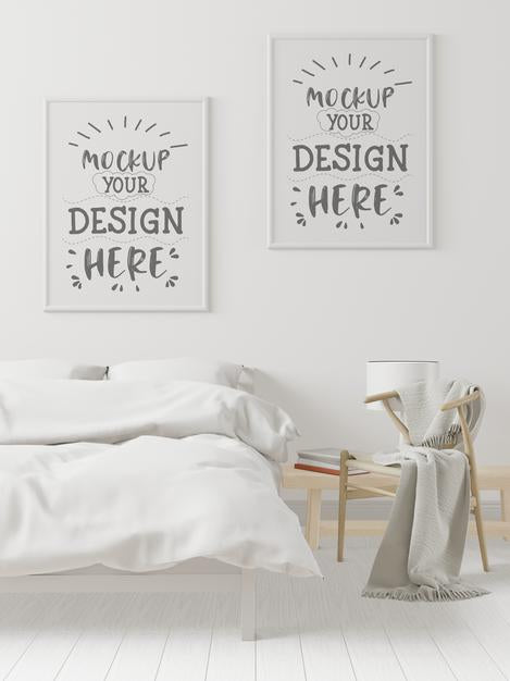 Poster Frame In Living Room Mockup Psd