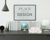 Poster Frame In Living Room Mockup Psd