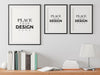 Poster Frame In Living Room Mockup Psd