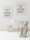 Poster Frame In Living Room Mockup Psd