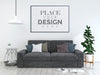 Poster Frame In Living Room Mockup Psd