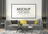 Poster Frame In Living Room Mockup Psd