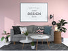 Poster Frame In Living Room Mockup Psd