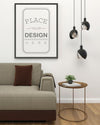 Poster Frame In Living Room Mockup Psd