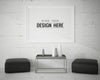 Poster Frame In Living Room Mockup Psd