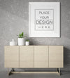 Poster Frame In Living Room Mockup Psd