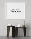 Poster Frame In Living Room Mockup Psd