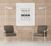 Poster Frame In Living Room Mockup Psd