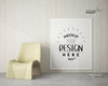 Poster Frame In Living Room Mockup Psd