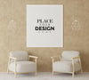 Poster Frame In Living Room Mockup Psd