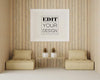 Poster Frame In Living Room Mockup Psd