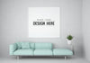 Poster Frame In Living Room Mockup Psd