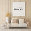 Poster Frame In Living Room Mockup Psd