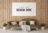 Poster Frame In Living Room Mockup Psd