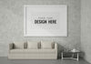 Poster Frame In Living Room Mockup Psd