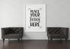 Poster Frame In Living Room Mockup Psd