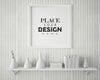 Poster Frame In Living Room Mockup Psd