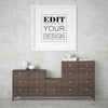 Poster Frame In Living Room Mockup Psd