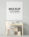 Poster Frame In Living Room Mockup Psd