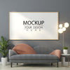 Poster Frame In Living Room Mockup Psd