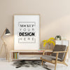 Poster Frame In Living Room Mockup Psd