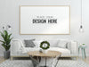 Poster Frame In Living Room Mockup Psd