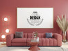 Poster Frame In Living Room Mockup Psd