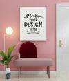 Poster Frame In Living Room Mockup Psd