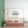 Poster Frame In Living Room Mockup Psd