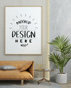 Poster Frame In Living Room Mockup Psd