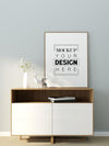 Poster Frame In Living Room Mockup Psd