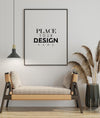 Poster Frame In Living Room Mockup Psd