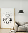 Poster Frame In Living Room Mockup Psd