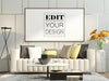 Poster Frame In Living Room Mockup Psd