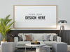 Poster Frame In Living Room Mockup Psd