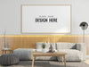 Poster Frame In Living Room Mockup Psd