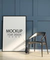 Poster Frame In Living Room Mockup Psd