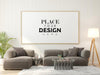 Poster Frame In Living Room Mockup Psd